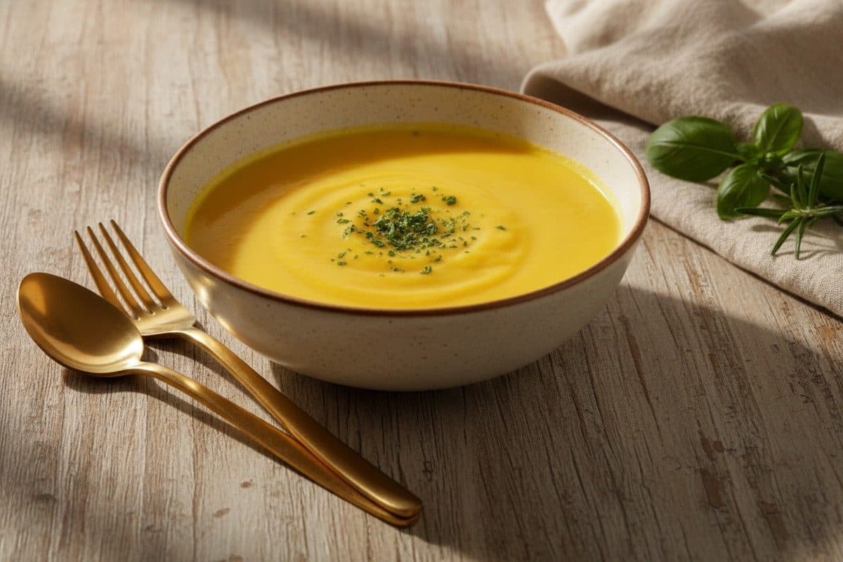 Creme de ervilha com frango desfiado