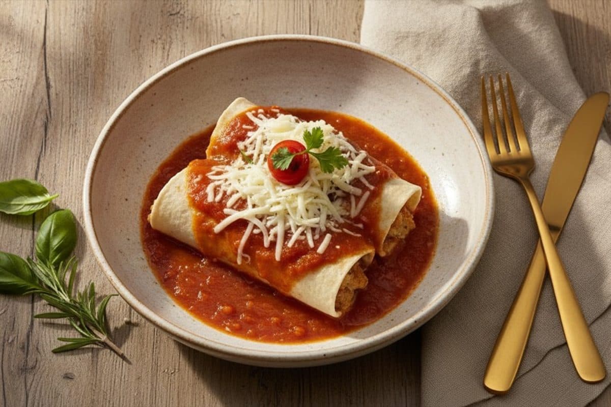 Panqueca de espinafre com ricota ao molho sugo