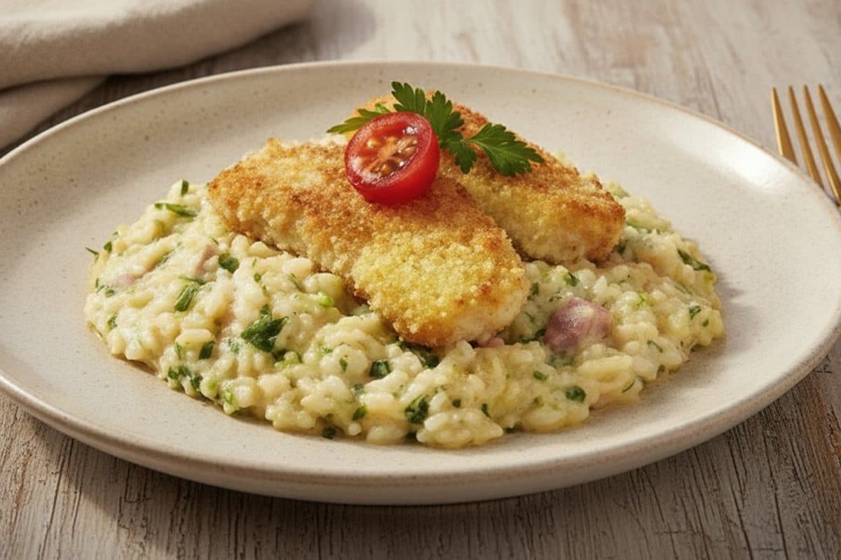 Tilápia assada com risoto de limão (arroz integral)